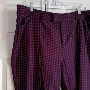 Red & Blue gingham ankle pants - EUC